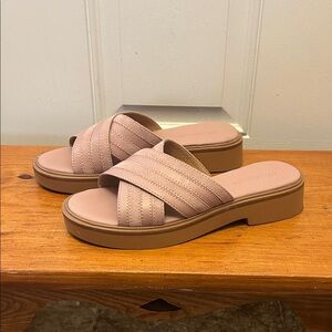 Madewell Blush Pink Slide Low Platform Sandals Size 7.5
